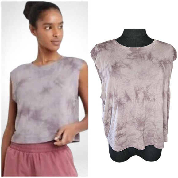 Joy Lab Tops - Joy Lab Large Purple Tie Dye Sleeveless Crop Workout Top